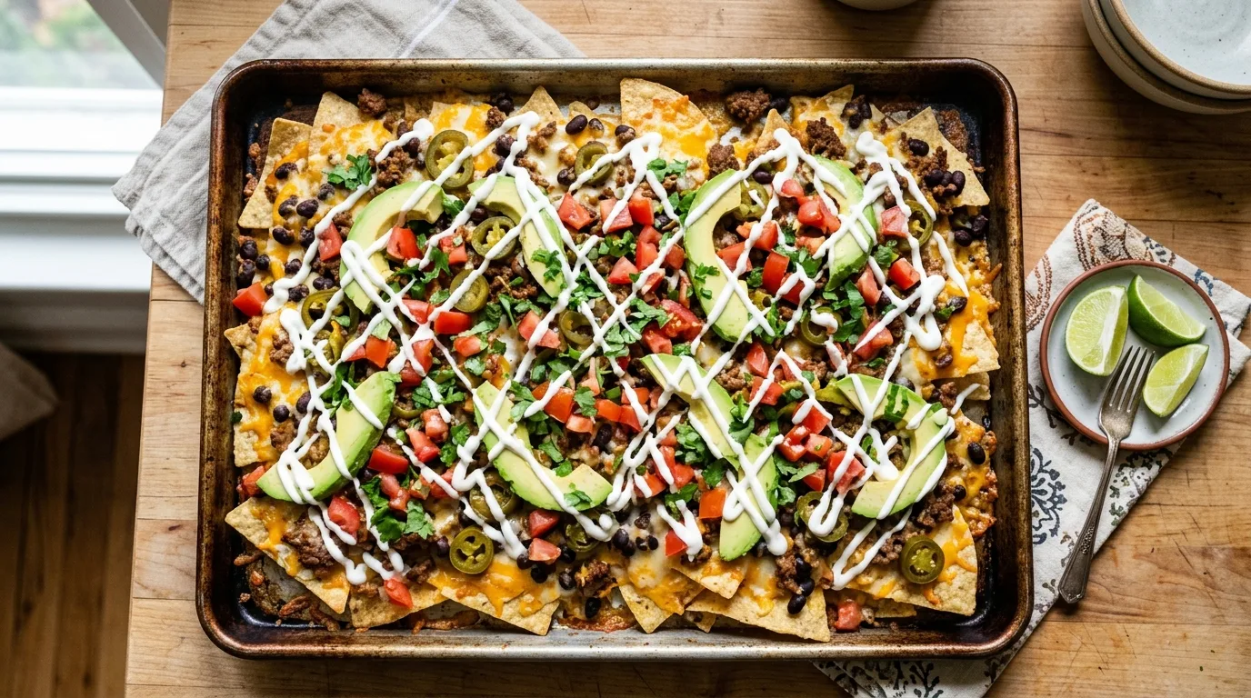 Sheet pan loaded nachos