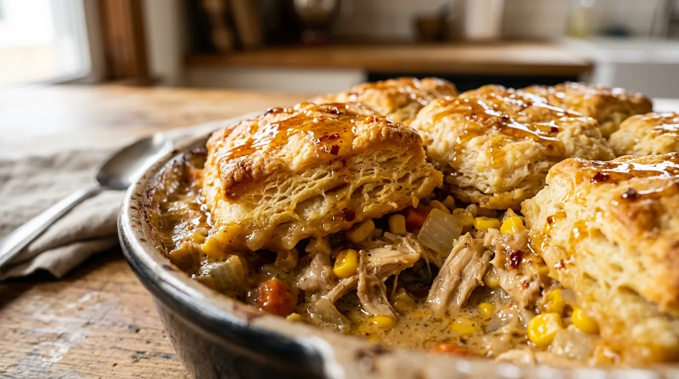 Hot Honey Chicken Biscuit Bake